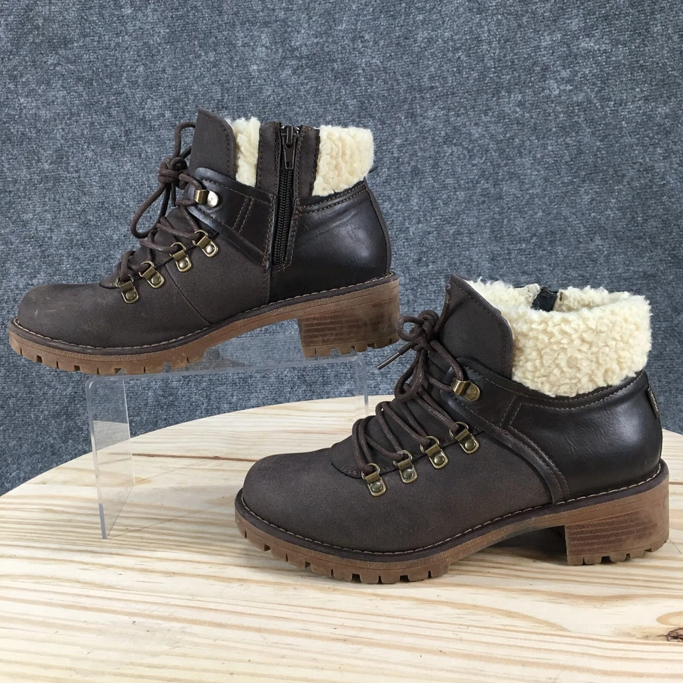 Sporto Boots Womens 8 M Kleo Shearling Ankle Booties 7697188 Brown Faux Leather - Image 2 of 4