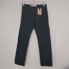 Size 12 Reg 26x26 Levi's 513 Slim Straight Corduroys Green Pine Skinny Pants NEW