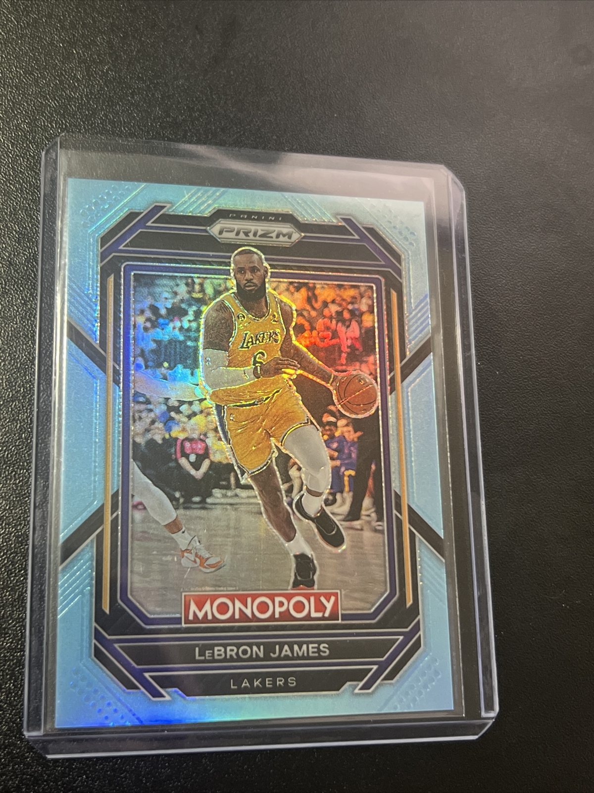 2022-23 Panini Prizm Basketball Lebron James Monopoly Light Blue Prizm /199 #40