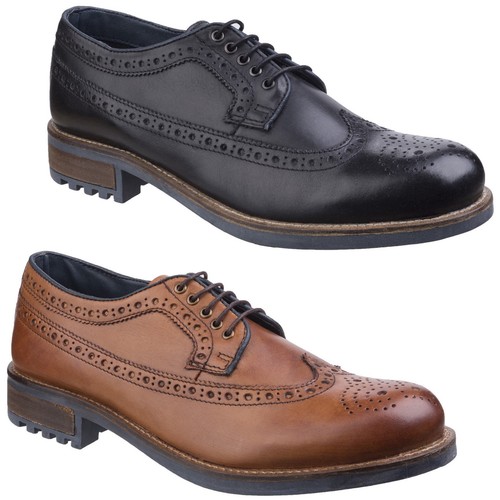 Cotswold Álamo Brogue Dress Shoe Cuero acordonados formal calzado de hombre  de punta de ala | eBay