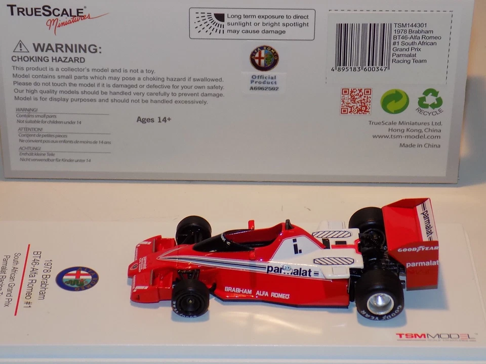 1/43 True Scale Modelos Tsm F1 Alfa Romeo BT46 1978 South Africano Gp TSM144301 - Imagen 3 de 3