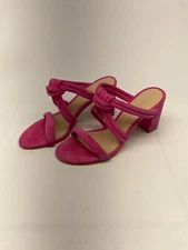 Stuart Weitzman Womens Pink Twist Knot Block Heel Sandals Sz 7