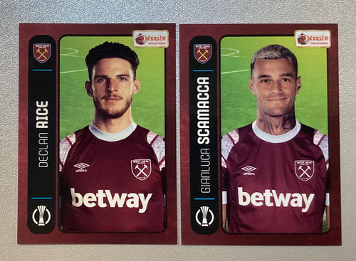 Declan Rice Gianluca Scamacca Topps Merlin Heritage 98 West Ham Base Card Set
