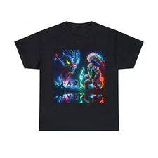 Streetwear Designer Unisex T-Shirt Neon Monster Futuristic Gorilla Electric Cool