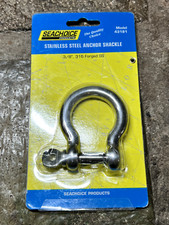 Seachoice 43181 Silver Stainless Steel 1600 lbs. Capacity Anchor Shackle 3/8 in.