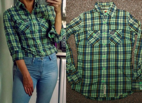 sleeve flannel shirt UK 6 Extra Small 
