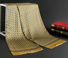 100 Silk men Scarf satin neckerchief Wrap Plaid Check yellow