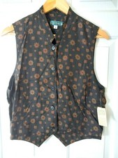 New! Scott Taylor Women's Vintage Made Usa Rayon Button Vest Y2k Size 14
