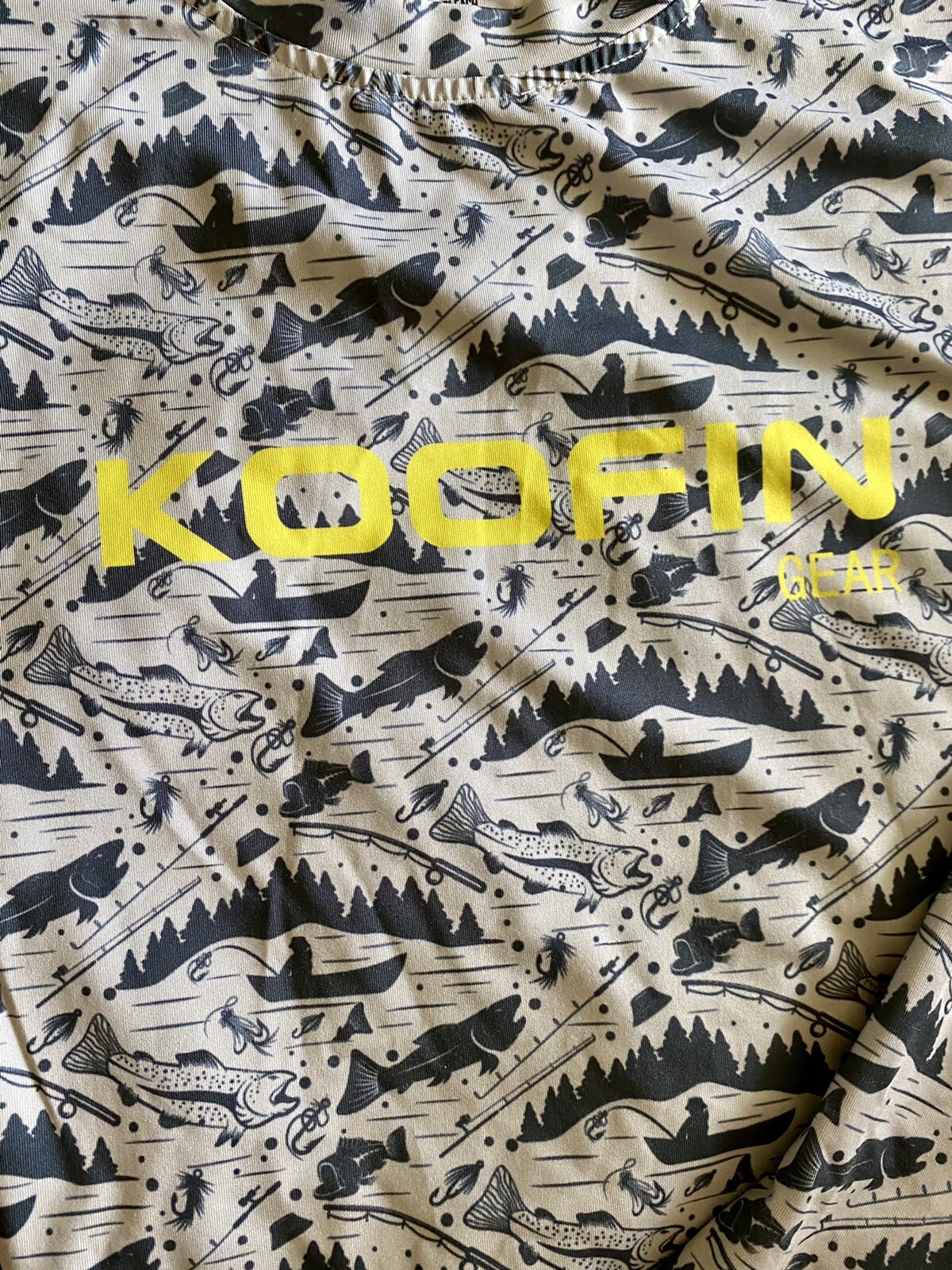 Koofin Gear Performance Fishing Shirt Mens S small Blue Long sleeve Fly