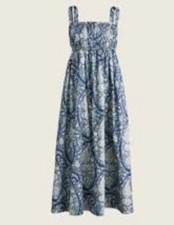 184. J. Crew Gathered cotton-poplin dress in oversized paisley  8 NWT BB387 $168
