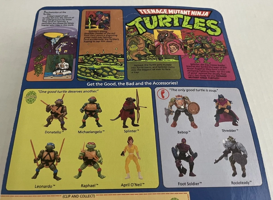 LOTE DE 10 BACK 1988 Tortugas Ninja Adolescentes Mutantes ABRIL O’NEIL RAYAS AZULES Y NARANJAS Foto 4 de 4