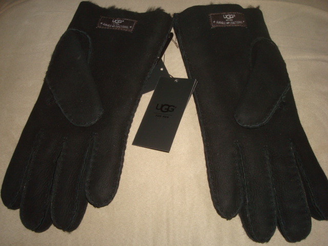 Ugg Piel de Oveja Guantes Negros Talla L