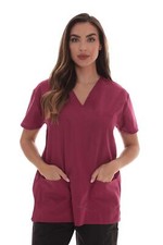 Just Love Solid Scrub Top for Women with Pockets and V-Neck - Comfortable and