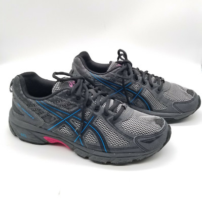 Asics Womens Gel Venture 6 T7G6Q Gray Lace Up Low Top Running Shoes Size 8.5