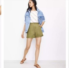 NWT LOFT Women's Pull On High Waisted Shorts In Twill - Olive - Size 6