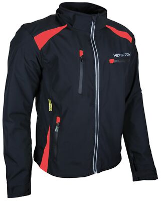 Heyberry Soft Shell Motorradjacke Textil mit Kapuze abnehmbar rot Gr. 3XL
