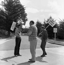 Vintage  Negative B&W Med Format San Francisco 1970s City Workers on Strike #140