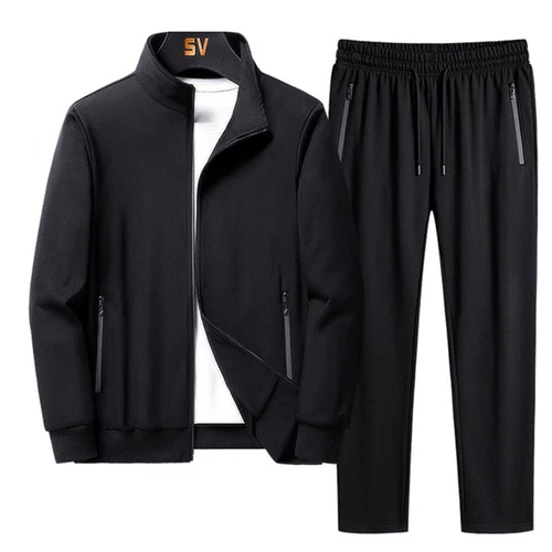 Herren Trainingsanzug 2 Teiler Freizeit Hose Jacke Oversize Jogginganzug Leicht Set - Bild 2 von 14
