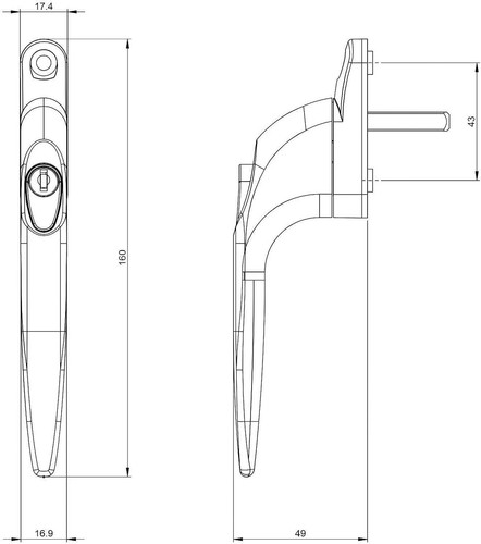 uPVC Universal Window Handle Inline Locking Espag Double Glazing UK - Picture 4 of 6