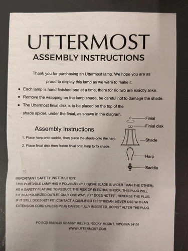(2) Uttermost Arnav 17" x 32.25" Matte Black 1-Light Table Lamps NO SHADES 27779 - Picture 2 of 11