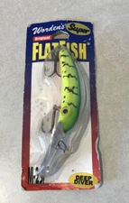 Worden's Original Super Flatfish M-2SP Deep Diver Mag Lip FIRE TIGER CLEAR BILL