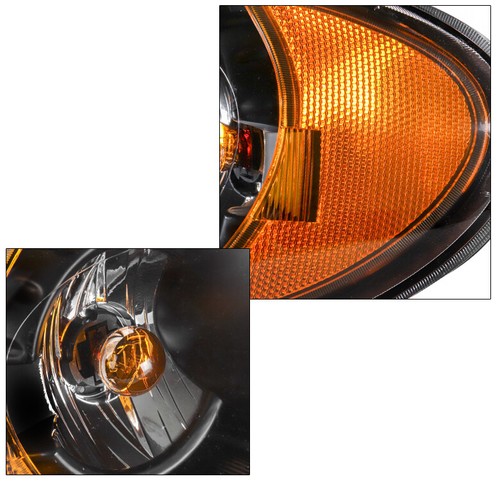 For 05 06 07 Chrysler Town & Country Replacement Headlights Headlamps Lamp Black - 第 5/8 張圖片