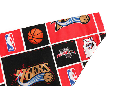 Philadelphia 76ers Dog Bandana, Slip over the collar pet accessory