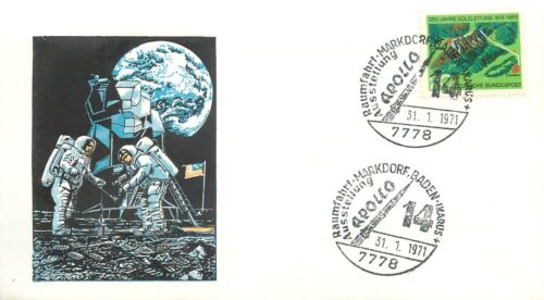 BB001 Foliodruck FDC Deutschland 1971 Apollo 14 - Bild 1 von 2