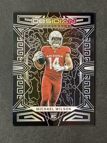 2023 Panini Obsidian #103 Michael Wilson Arizona Cardinals Silver Etch RC! - Picture 2 of 2