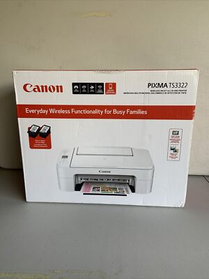 Canon Pixma TS3322 Wireless All In One Printer Scanner Copier Ink Included