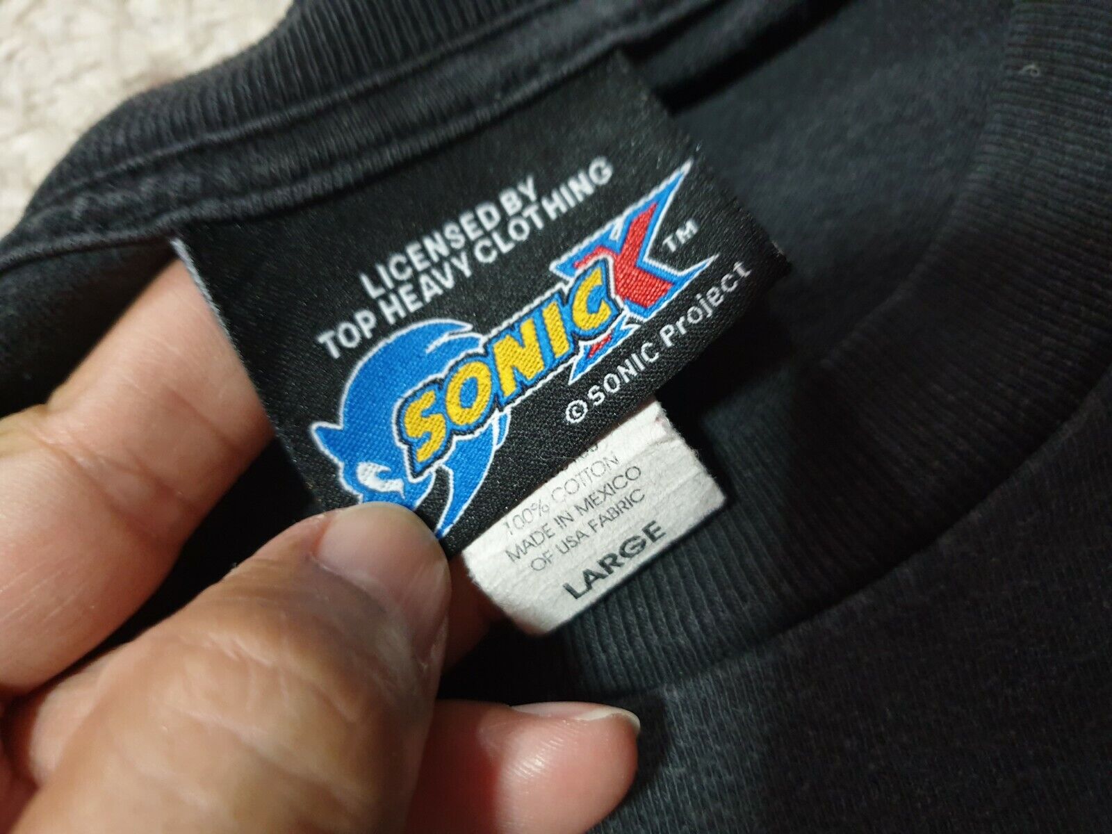 Vintage Sonic X Shadow Sega Anime T-shirt Sz-L