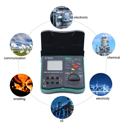 Digital Resistance Meter Ground Earth Insulation Tester 0.01 to 2000 ohm DY5500