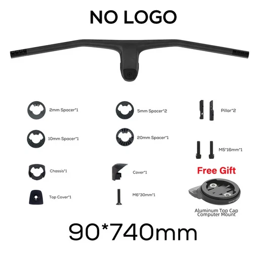 Full Carbon MTB Bicycle Integrated Cockpit Handlebar 740-780mm -20° UD Matte - Picture 46 of 48