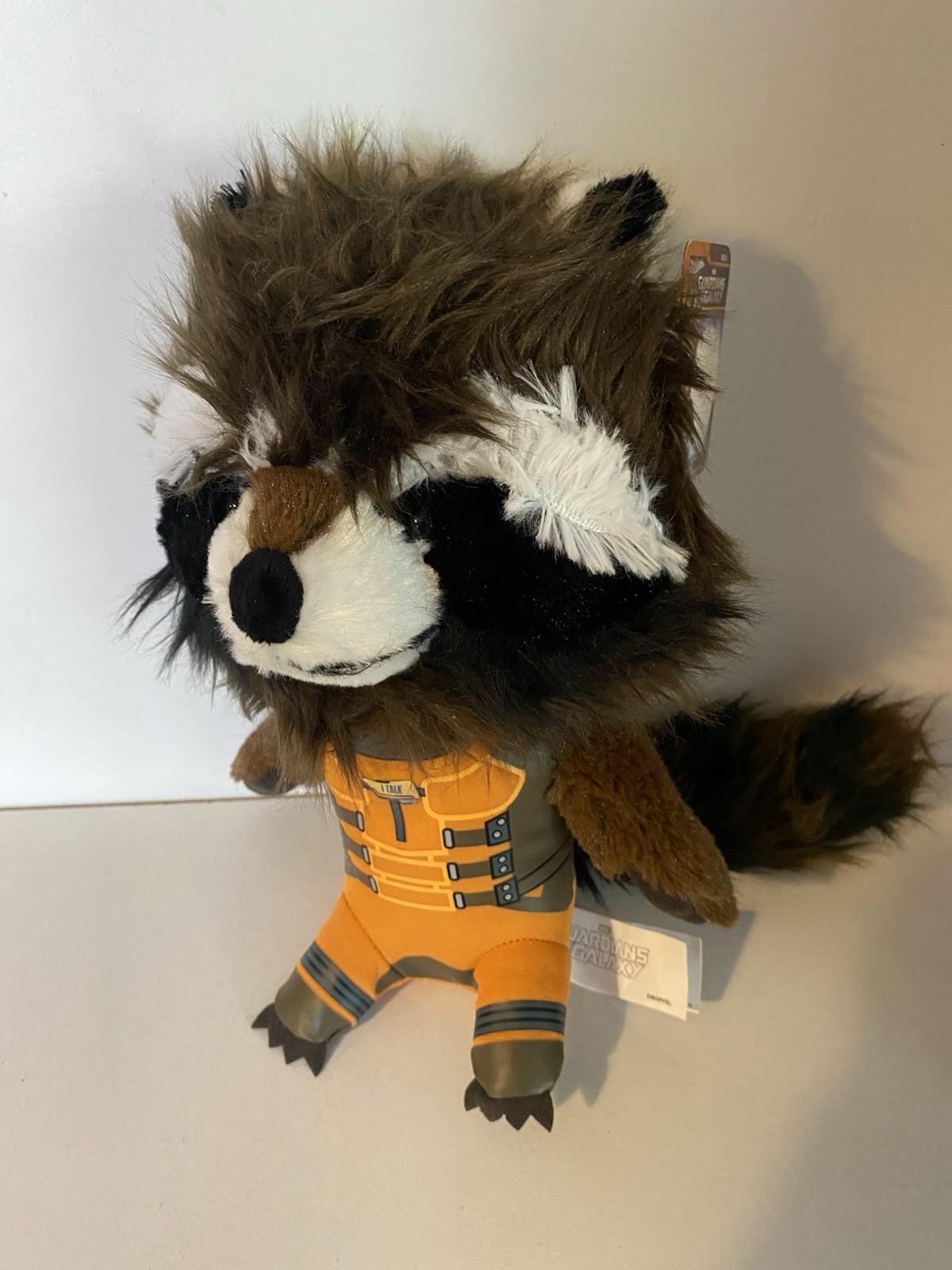 Juguete suave de peluche parlante mapache cohete Guardianes de la Galaxia Marvel con etiqueta