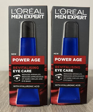 2 X L'OREAL MEN EXPERT POWER AGE REVITALISING EYE CARE CREAM 15ML