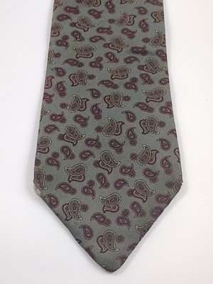 Christian Dior Necktie Dark Green Background W/ Small Design All Silk 3.5 X 57.5