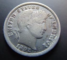 USA Barber Dime 10 Cent 1892  first Year Issue Silver