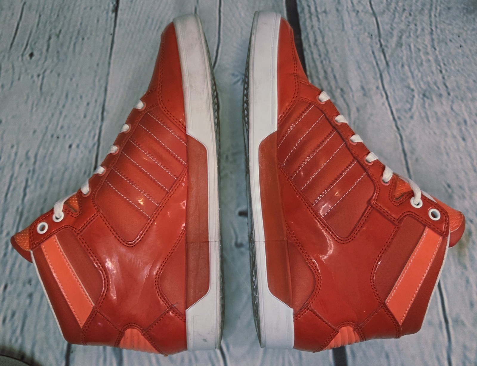 Adidas Hard Court High Top Red Pink Womens 8 thumbnail 7