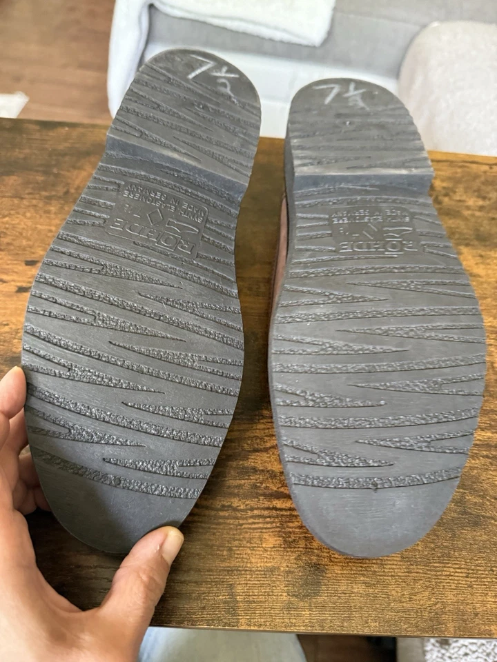 Rohde Hombres Talla 7.5 Marrón Cuero/Gamuza Zapatos Vestido/casual/iglesia/trabajo Foto 4 de 4