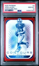 2025 PANINI PHOENIX CONTOURS RED #4 JOSH ALLEN 33/249 PSA 10