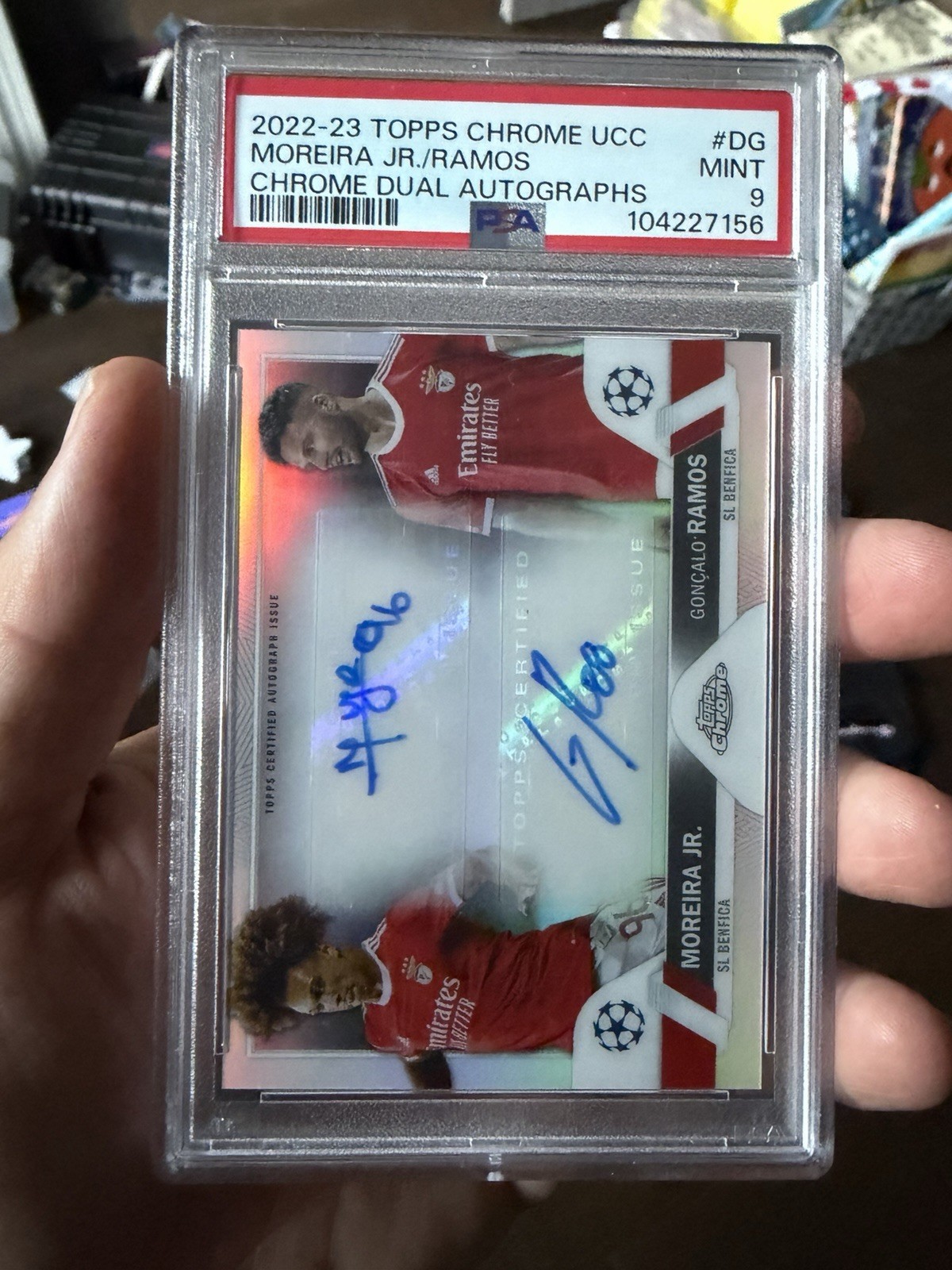 *** 2022 Topps Chrome Dual  Auto Refractor MOREIRA JR And RAMOS #’d/99 PSA 9 ***