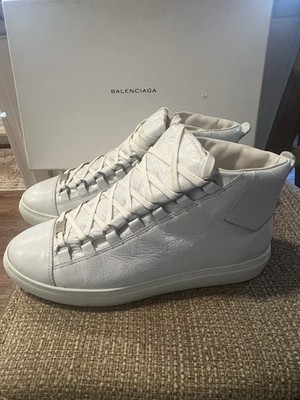 balenciaga arena ホワイト 28.0 Balenciaga Arena Men's Size 8 White Leather High Top Sneakers | eBay