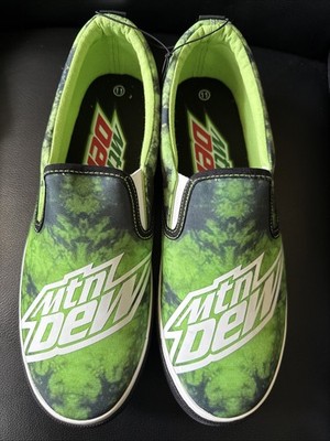 Men s Mountain Dew Slip On Shoes Size 11 Ground Up Snazzy Clean Green