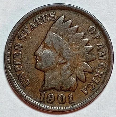 Indian Head Penny Lot of "1" VERY NICE 1901 GOOD OR BETTER°$ FREE SHIPPING $#102