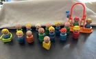 vintage wooden fisher price little people lot of 16 -plus a swing and chair