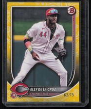 2025 Bowman #44 Elly De La Cruz Yellow Pattern #/75 Reds