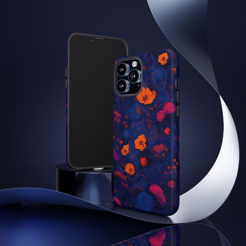 Blue Floral Phone Case, Tough Phone Case, Cute Phone Cover, Unique Gift For Her - 第 105/273 張圖片