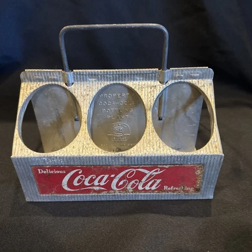 Vintage Coca-Cola Aluminum Metal 6-Pack Bottle Carrier