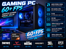 60 FPS Gaming Computer GTA,Minecraft,Fortnite, etc. AMD 5500 and ARC A380