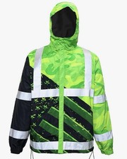 HiVis Custom Color US Flag High Visibility Hoodie for Men Women Reflective 2XL